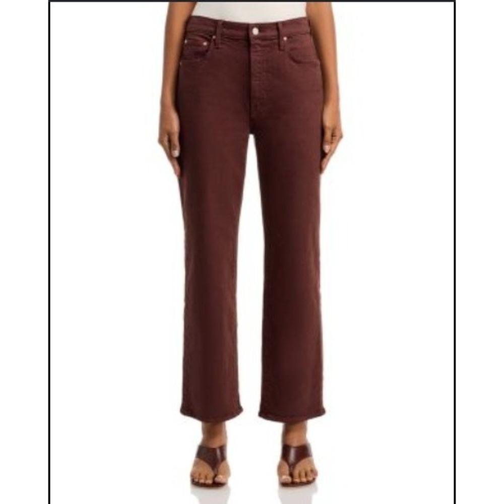 Mother The Rambler Ankle Jeans Cinnamon Red Brown High Waist Straight Leg Sz 24